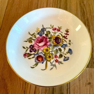 Rare Vintage Royal Worcester Fine Bone China Floral Small 4” Ring Dish